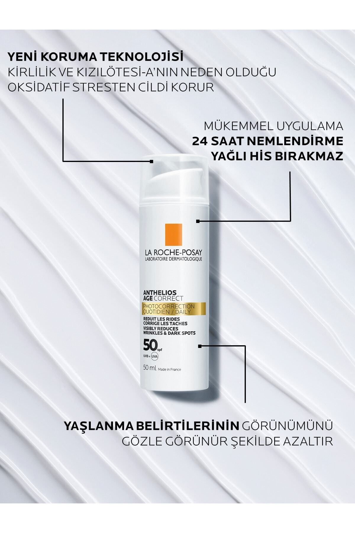 Anthelios Age Correct SPF50+ 50ml | Leke ve Kırışıklık Karşıtı Güneş Kremi 2 Anthelios Age Correct SPF50+ 50ml | Leke ve Kırışıklık Karşıtı Güneş Kremi