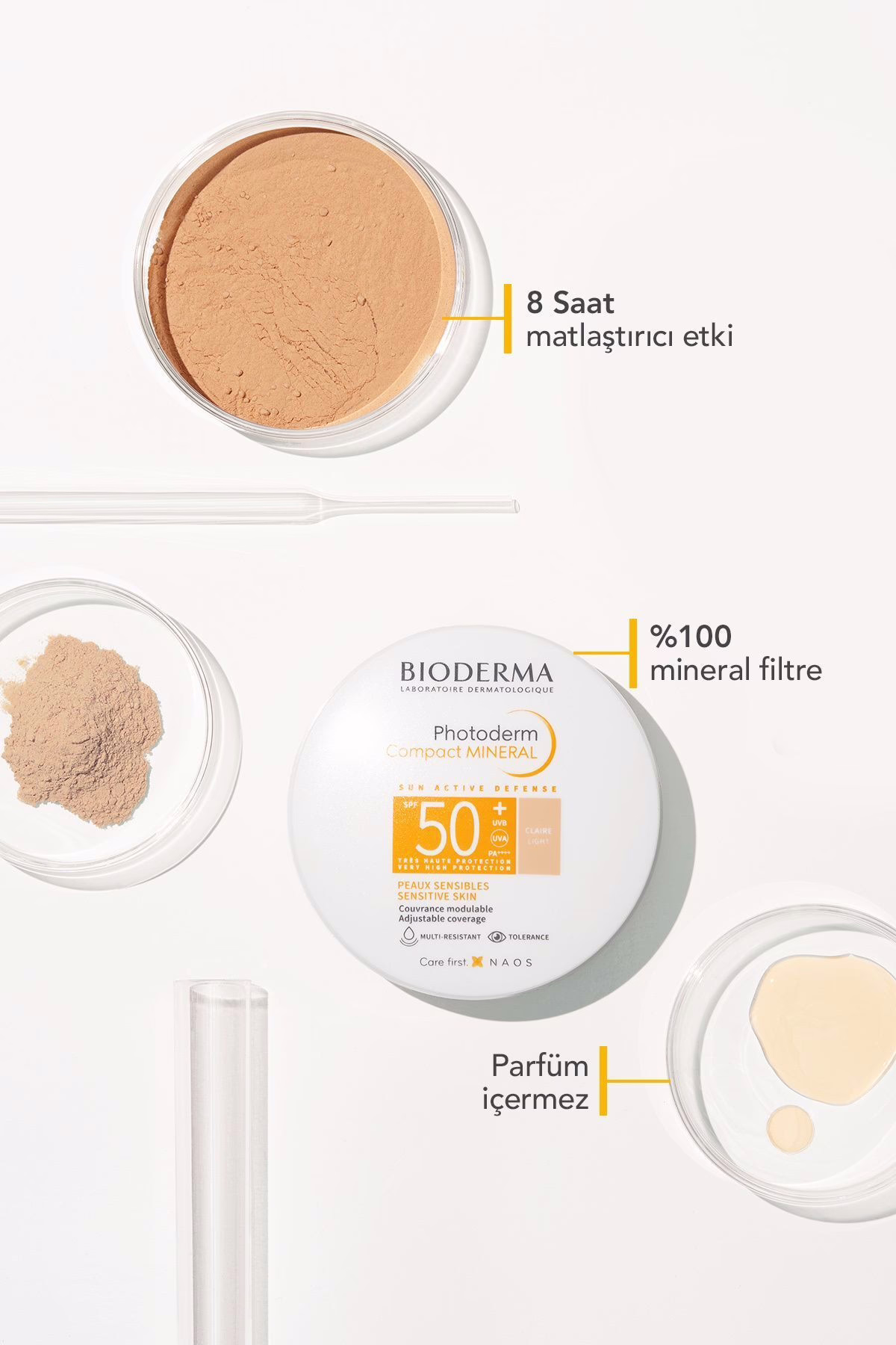 Photoderm Mineral Compact Light SPF50+ 10 gr | Kapatıcı Etkili Güneş Koruyucu Kompakt Pudra 5 Photoderm Mineral Compact Light SPF50+ 10 gr | Kapatıcı Etkili Güneş Koruyucu Kompakt Pudra