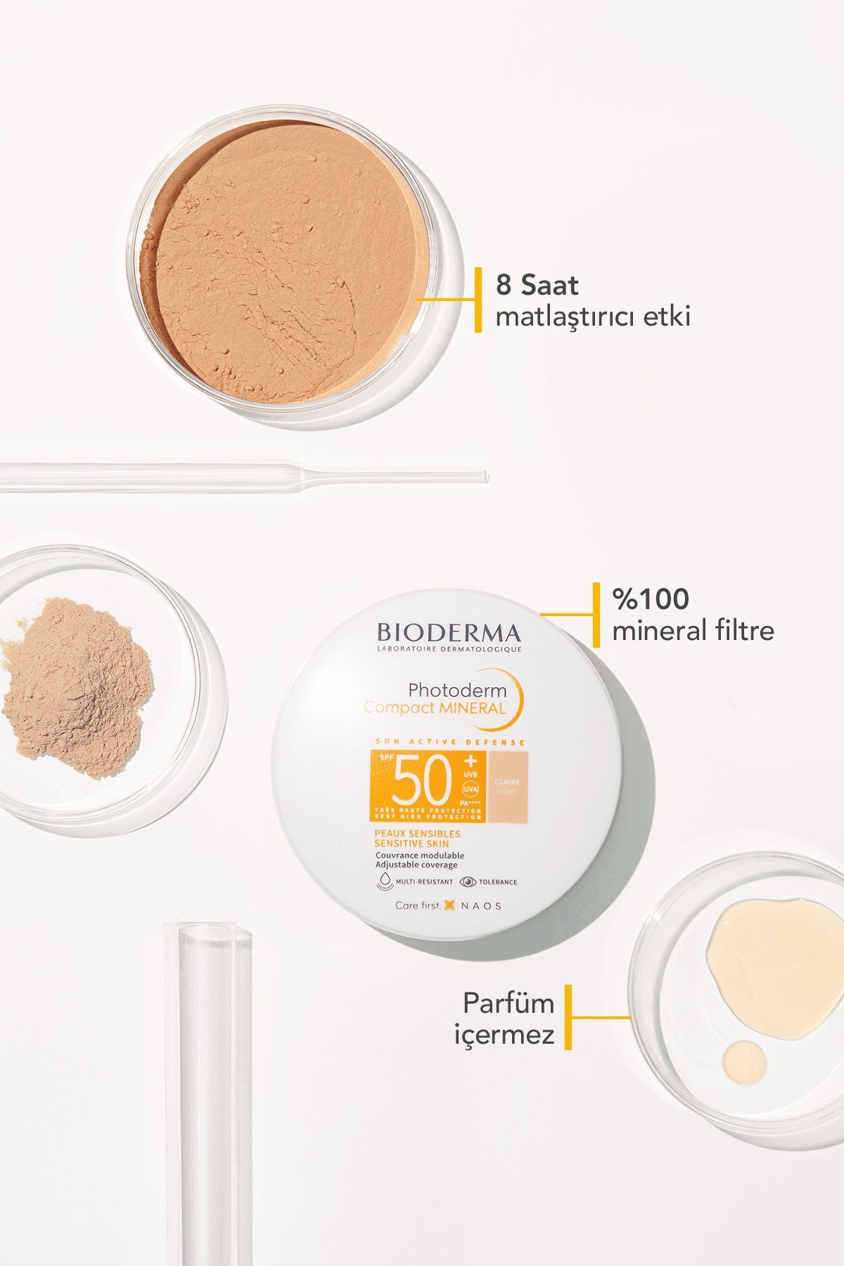Photoderm Mineral Compact Light SPF50+ 10 gr | Kapatıcı Etkili Güneş Koruyucu Kompakt Pudra 5 Photoderm Mineral Compact Light SPF50+ 10 gr | Kapatıcı Etkili Güneş Koruyucu Kompakt Pudra