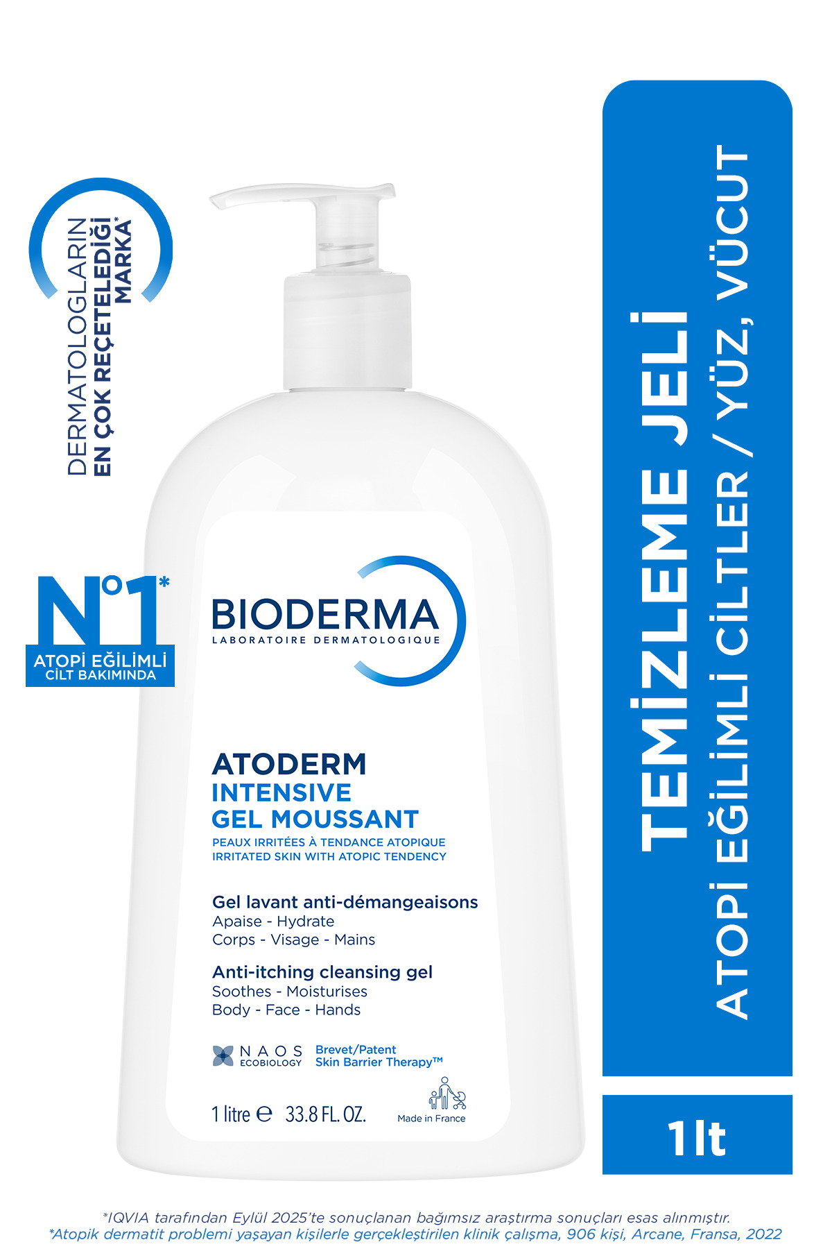 Atoderm Intensive Foaming Gel Çok Kuru Atopi Eğilimli Cilt Onarıcı Temizleme Jeli Niasinamid 1 L 1 Atoderm Intensive Foaming Gel Çok Kuru Atopi Eğilimli Cilt Onarıcı Temizleme Jeli Niasinamid 1 L