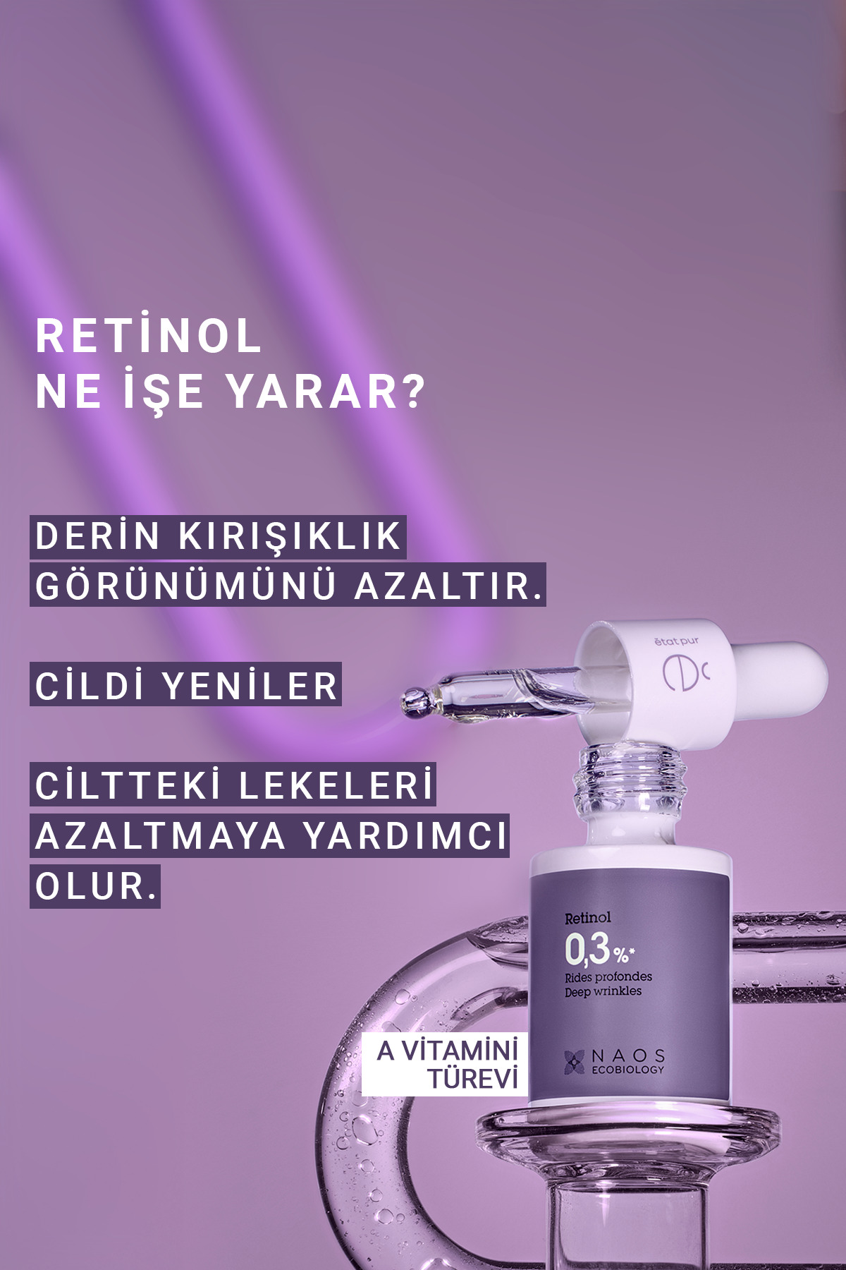 Pure Active Retinol %0,3 Kırışıklık Sarkma ve Yaşlanma Karşıtı Saf Cilt Serumu 15 ML 2 Pure Active Retinol %0,3 Kırışıklık Sarkma ve Yaşlanma Karşıtı Saf Cilt Serumu 15 ML - Görsel 2