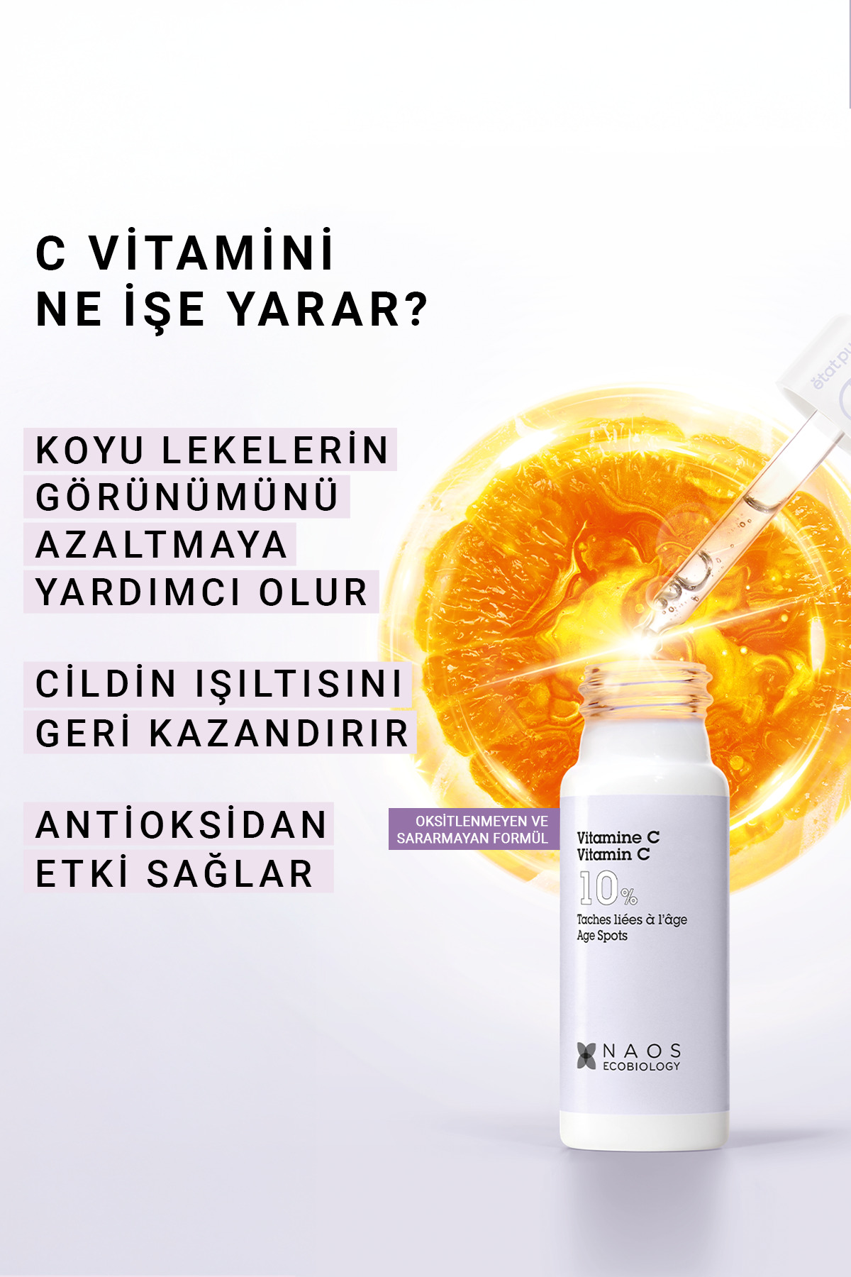 Pure Active Saf Vitamin C Koyu Leke Aydınlatıcı Yaşlanma Karşıtı Konsantre Bakım Serumu 15 mL 2 Pure Active Saf Vitamin C Koyu Leke Aydınlatıcı Yaşlanma Karşıtı Konsantre Bakım Serumu 15 mL - Görsel 2