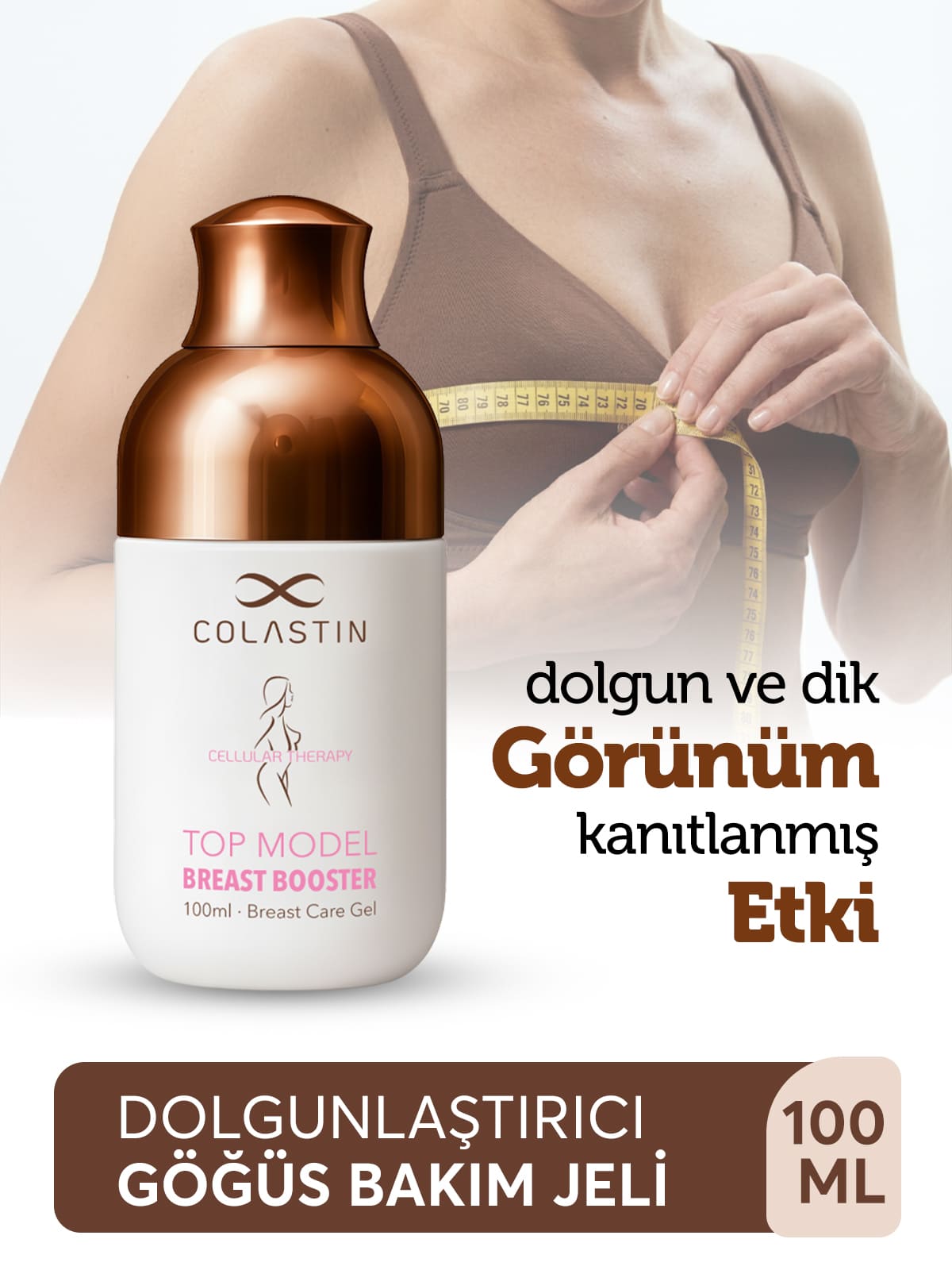 Göğüs Dolgunlaştırıcı, Sıkılaştırıcı & Dikleştirici Şekil Verici Jel 100ML | Top Model Breast Booster 1 Göğüs Sıkılaştırıcı