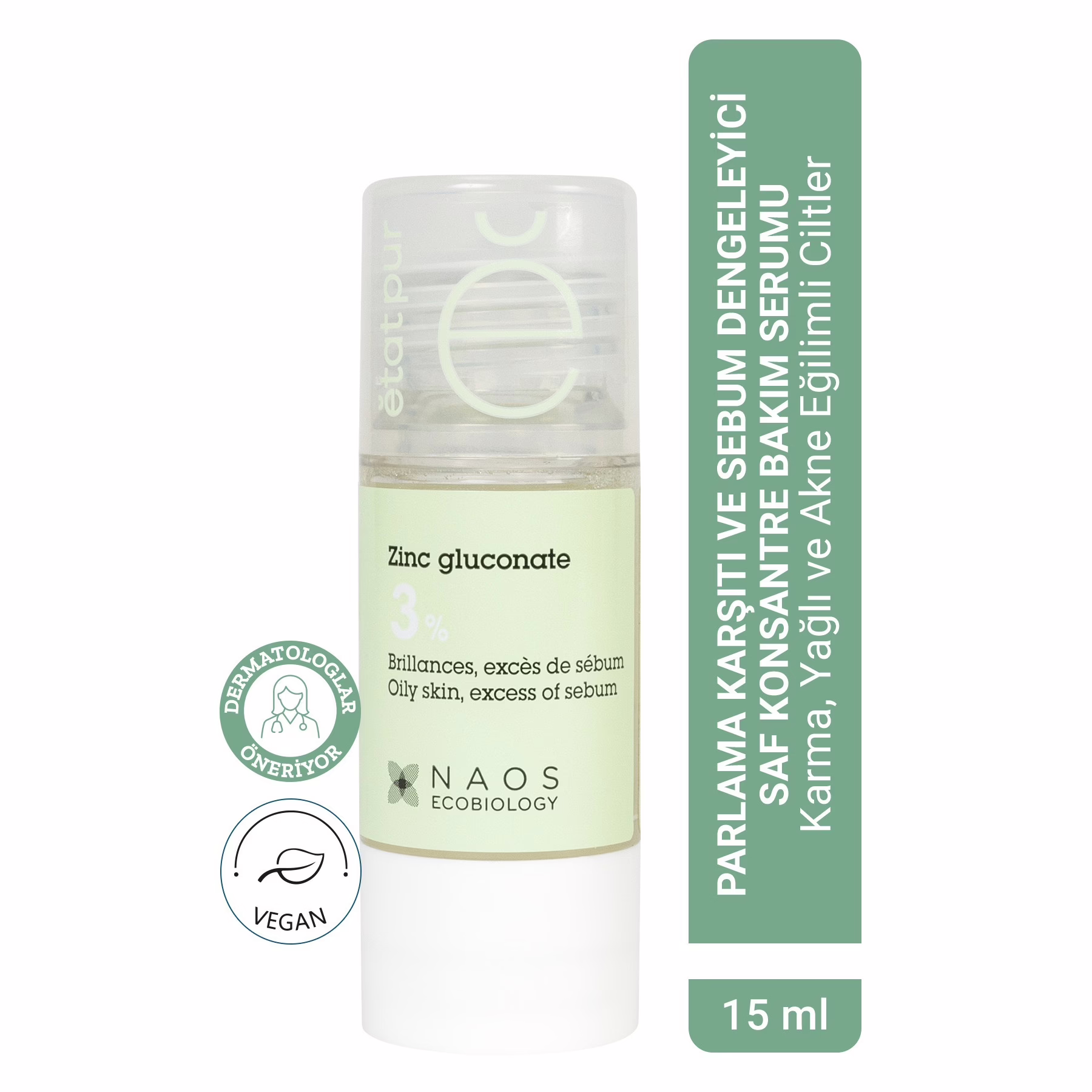 Pure Active Çinko Glukonat İstenmeyen Parlama Karşıtı Sebum Dengeleyici Saf Cilt Serumu 15 ML 1 Pure Active Çinko Glukonat İstenmeyen Parlama Karşıtı Sebum Dengeleyici Saf Cilt Serumu 15 ML