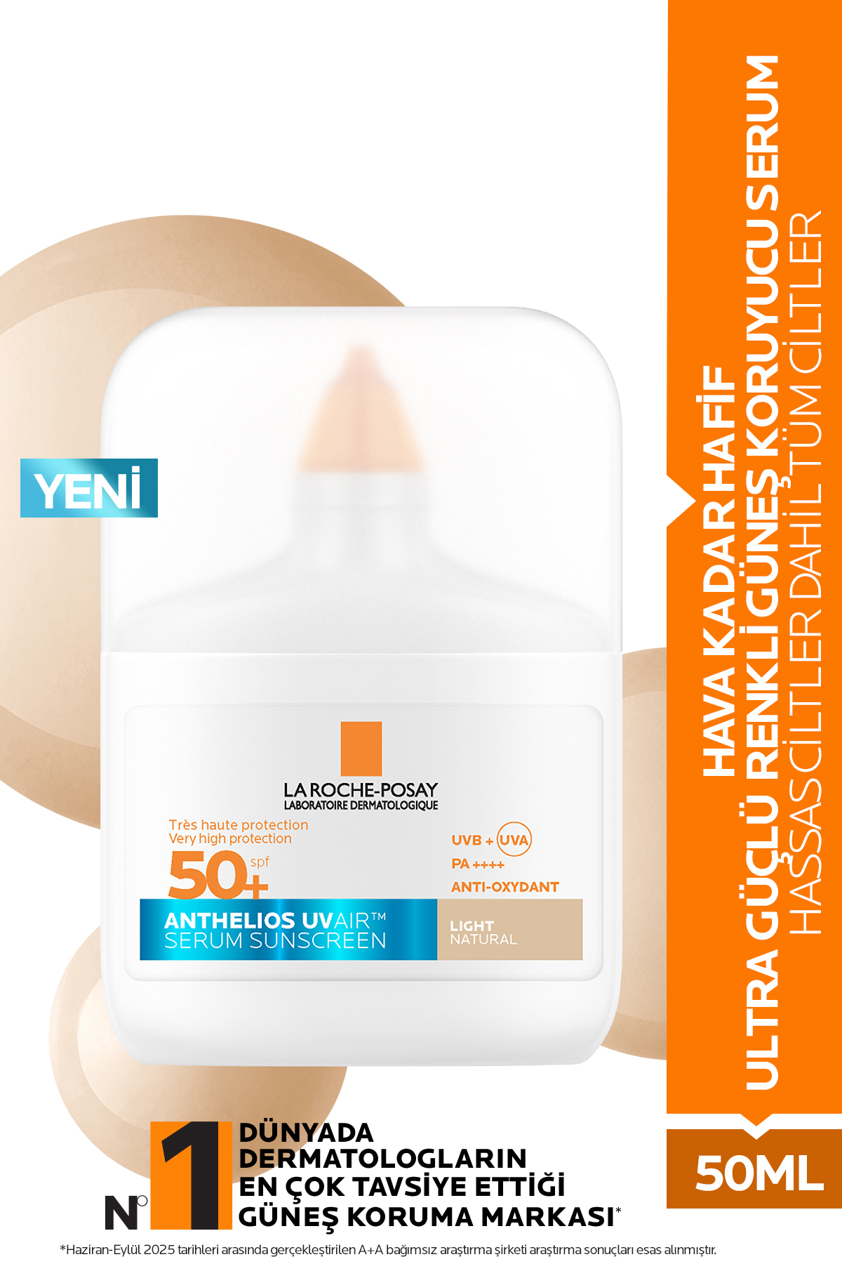 Anthelios UVAIR SPF50+ Aydınlık Görünüm Veren Ultra Güçlü Renkli Güneş Koruyucu Serum 50 ml 1 Anthelios UVAIR SPF50+ Aydınlık Görünüm Veren Ultra Güçlü Renkli Güneş Koruyucu Serum 50 ml
