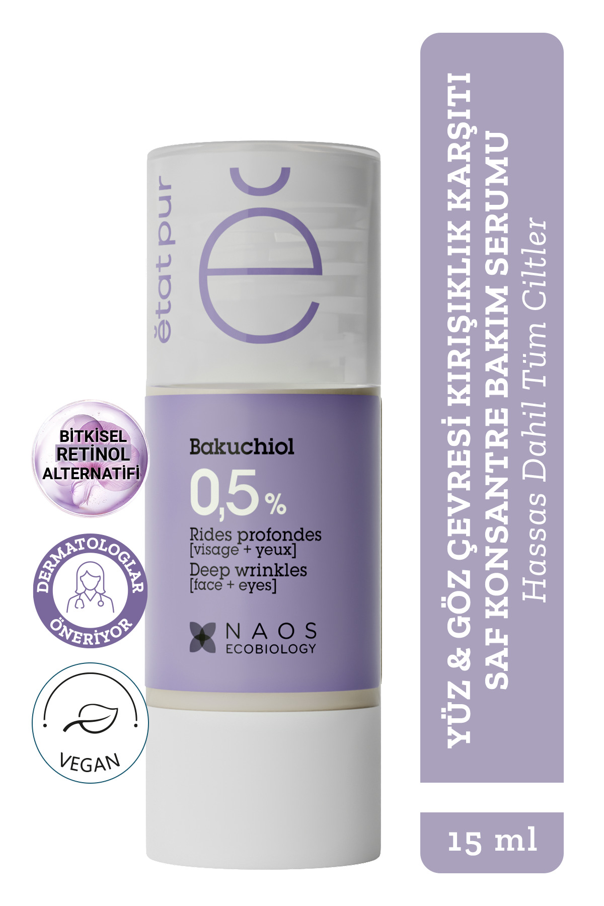 Bakuchiol %0,5 Kırışıklık Karşıtı Serum 15ML | Hassas Ciltler için Retinol Alternatifi 1 Bakuchiol %0,5 Kırışıklık Karşıtı Serum 15ML | Hassas Ciltler için Retinol Alternatifi