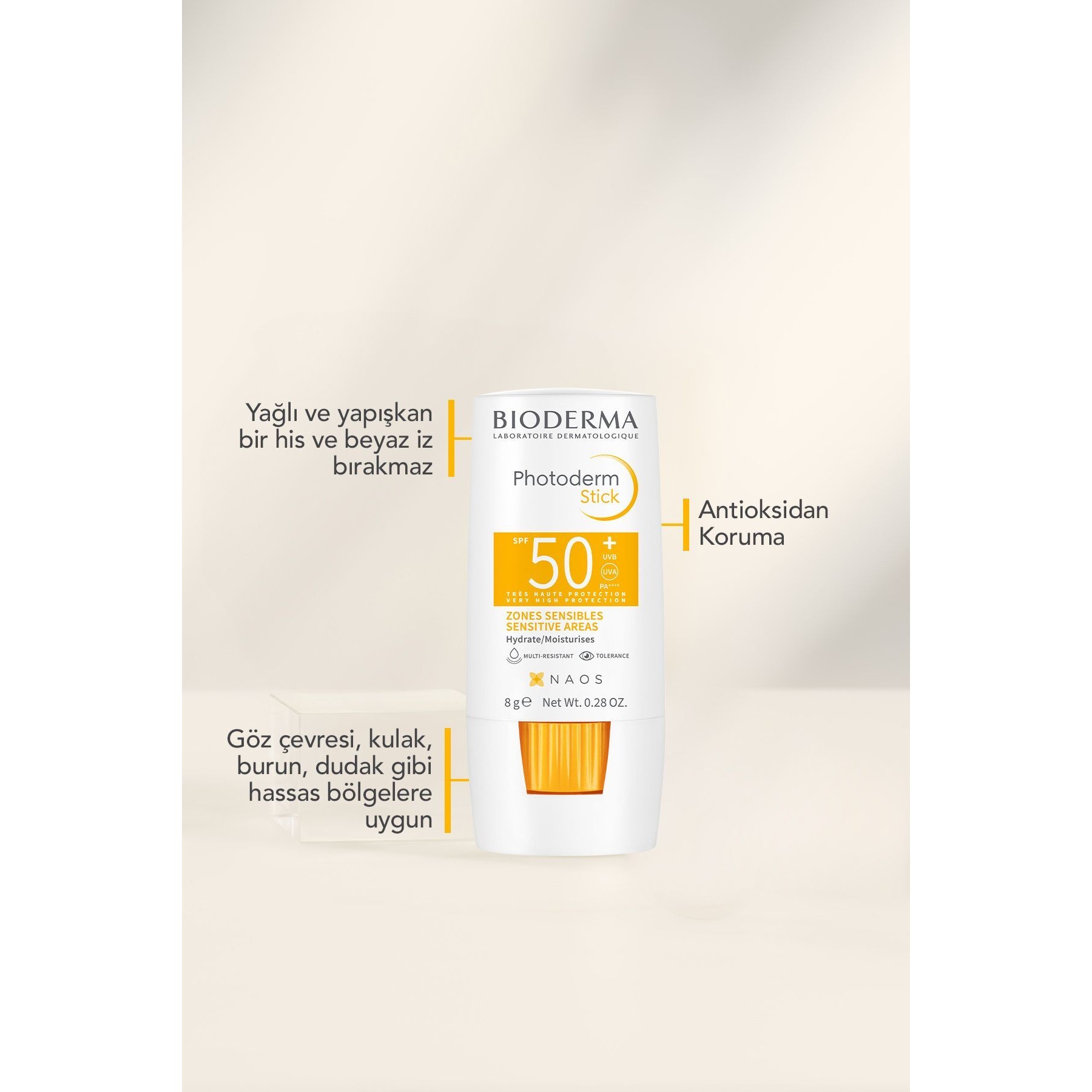 Photoderm Stick SPF50+ Hassas&Tüm Ciltler İçin Çok Yüksek Korumalı Stick Güneş Kremi 8 gr 3 Photoderm Stick SPF50+ Hassas&Tüm Ciltler İçin Çok Yüksek Korumalı Stick Güneş Kremi 8 gr