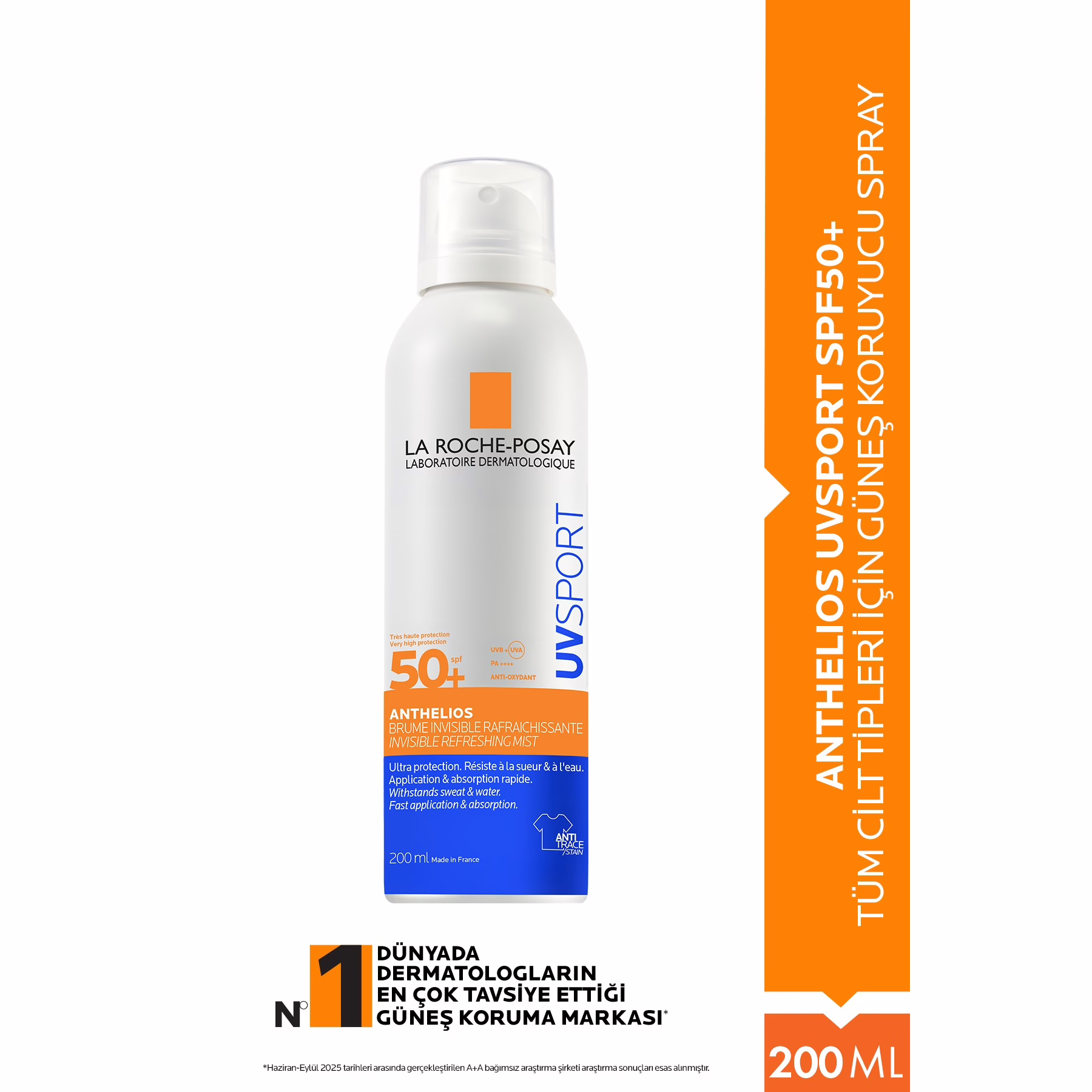 Anthelios UVSPORT SPF50+ Ultra Güçlü Güneş Koruyucu SPRAY 200 ml 1 Anthelios UVSPORT SPF50+ Ultra Güçlü Güneş Koruyucu SPRAY 200 ml