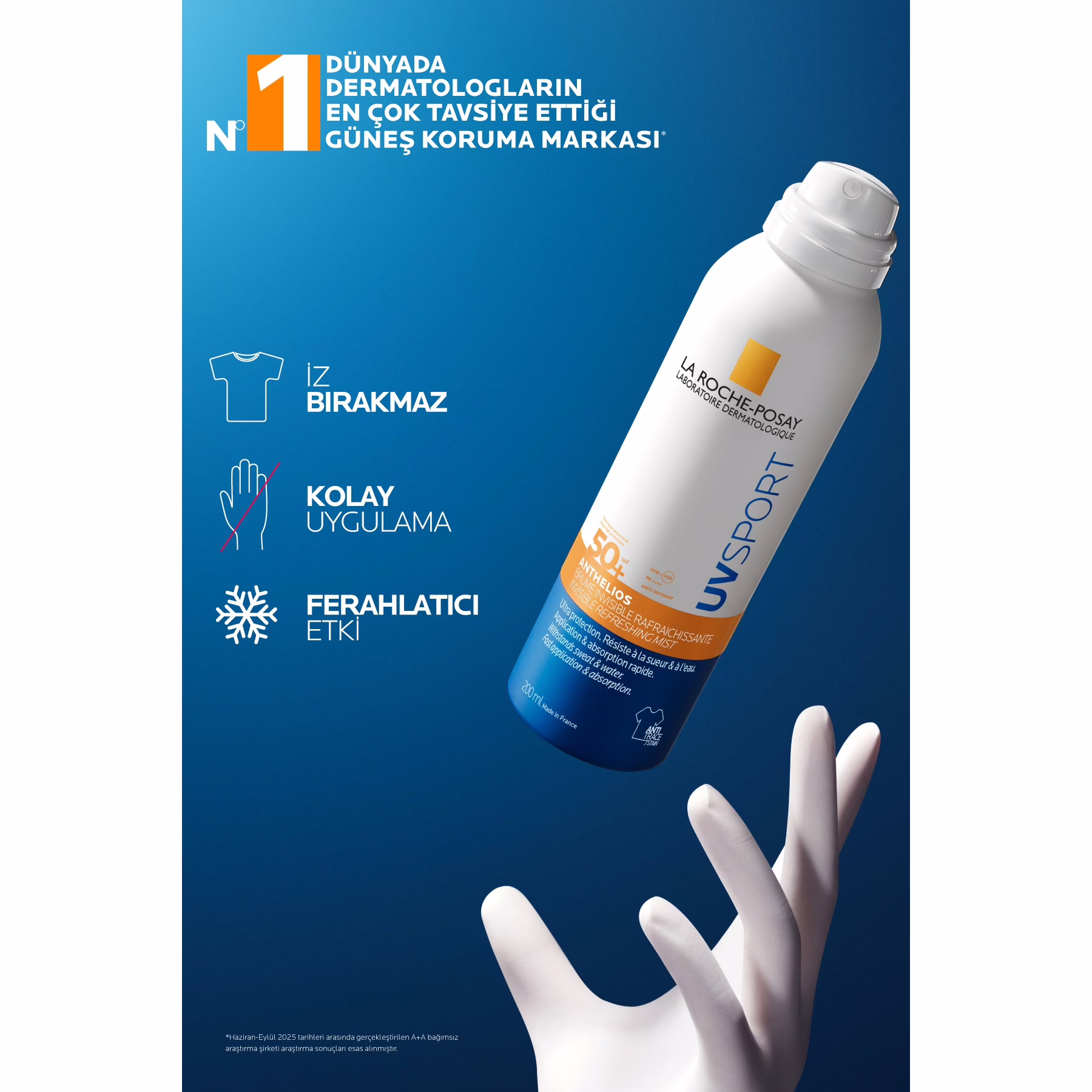 Anthelios UVSPORT SPF50+ Ultra Güçlü Güneş Koruyucu SPRAY 200 ml 3 Anthelios UVSPORT SPF50+ Ultra Güçlü Güneş Koruyucu SPRAY 200 ml