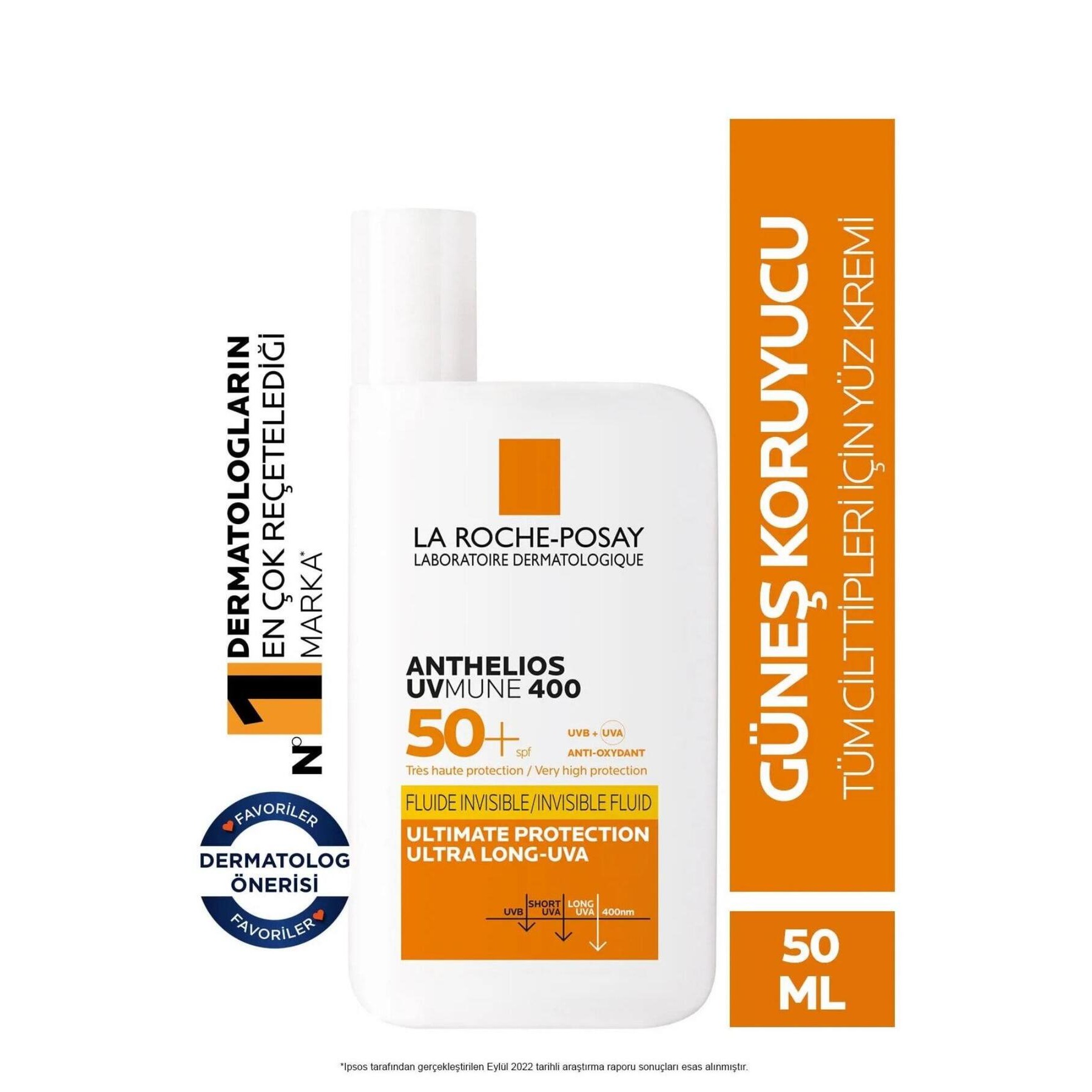 Anthelios Uvmune Fluid SPF+50 Tüm Ciltler İçin Yüksek Korumalı Yüz Güneş Kremi 1 Anthelios Uvmune Fluid SPF+50 Tüm Ciltler İçin Yüksek Korumalı Yüz Güneş Kremi