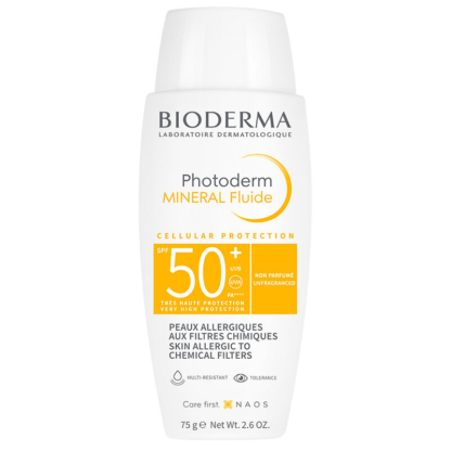 Photoderm Mineral Fluid SPF50+ Çok Hassas Ciltler için Yüksek Korumalı Yüz, Vücut Güneş Kremi 75 gr