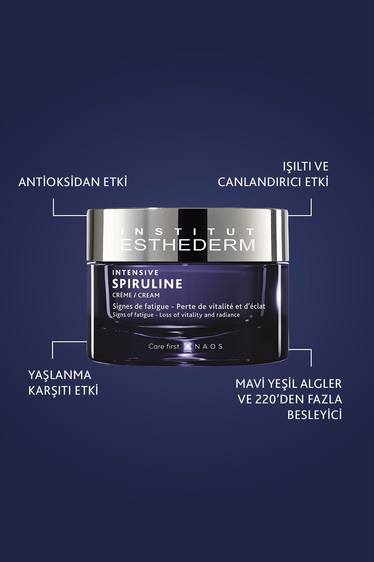 Intensive Spiruline Cream 50ML | Canlandırıcı ve Aydınlatıcı Etkili Işıltı Veren Besleyici Krem