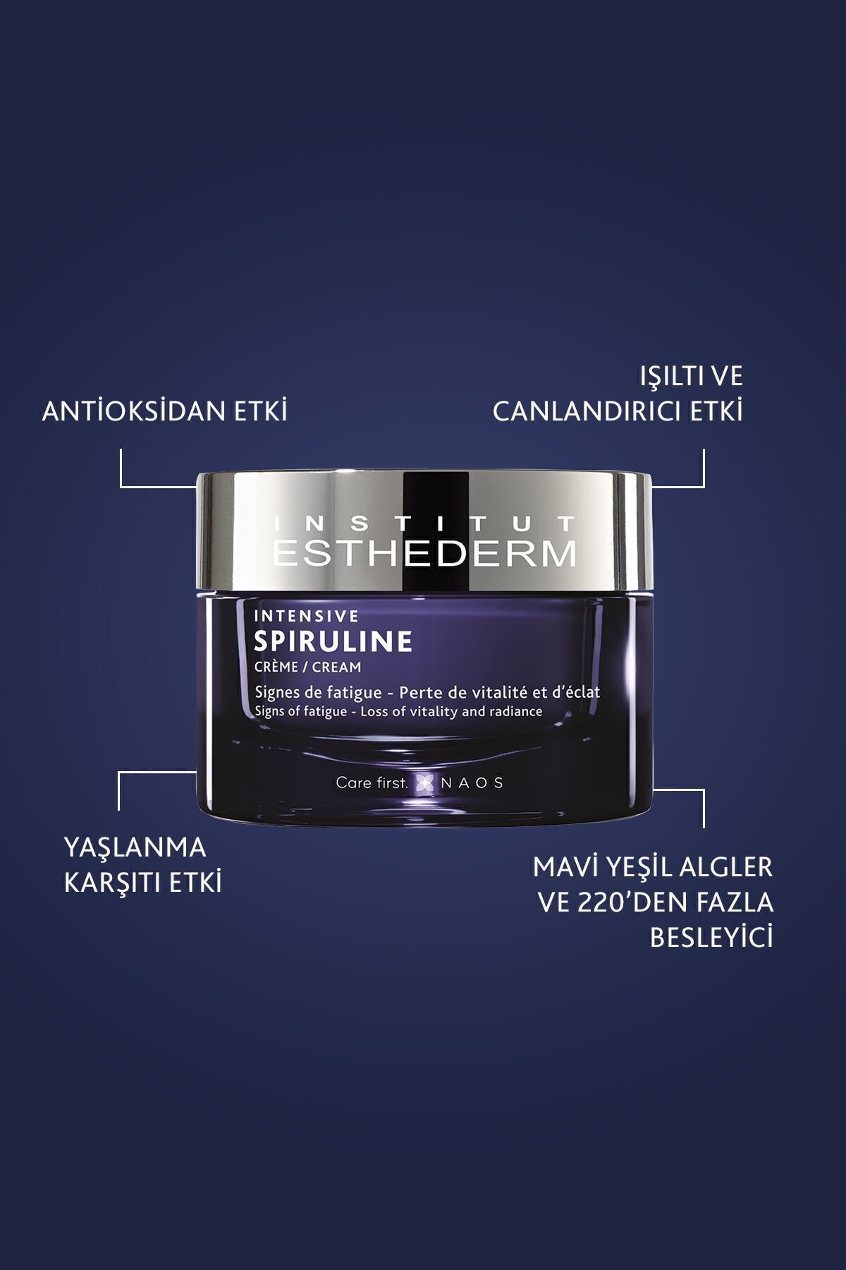 Intensive Spiruline Cream 50ML | Canlandırıcı ve Aydınlatıcı Etkili Işıltı Veren Besleyici Krem