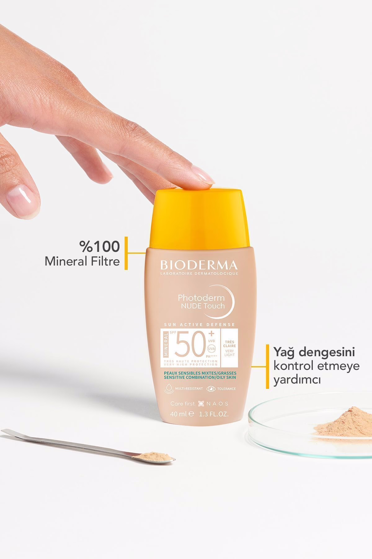 Bioderma Photoderm Nude Very Light SPF50+ 40 ml | Renkli Güneş Koruyucu Krem