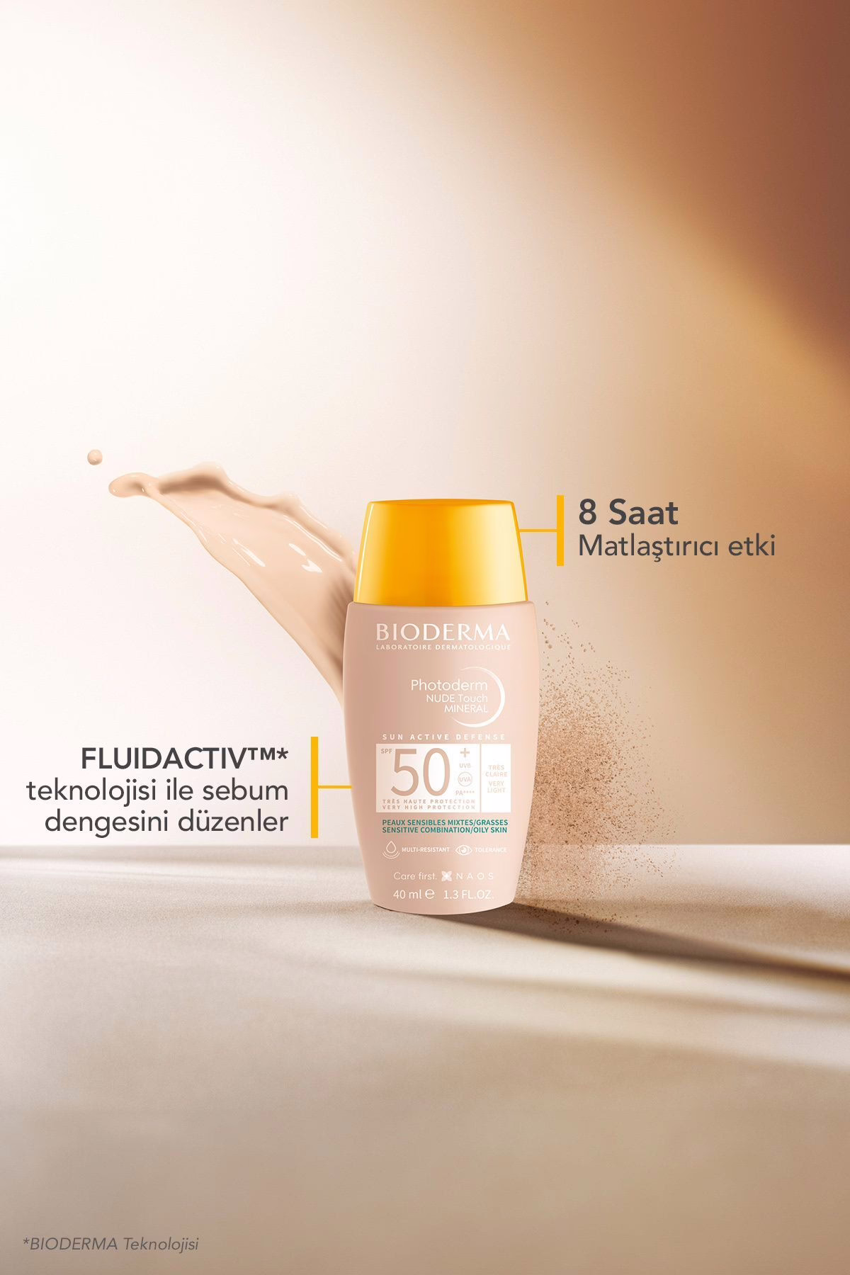 Bioderma Photoderm Nude Very Light SPF50+ 40 ml | Renkli Güneş Koruyucu Krem