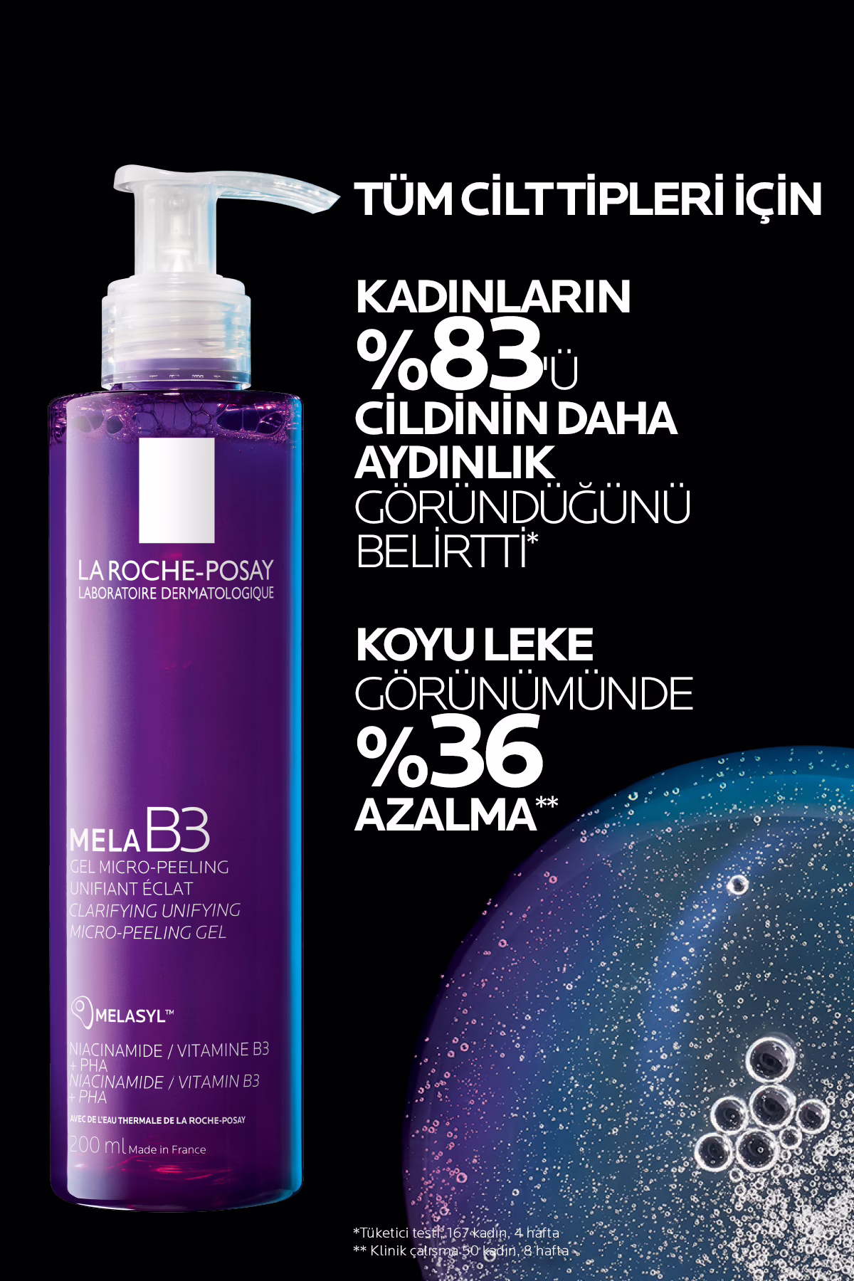 Mela B3 Koyu Leke Karşıtı Peeling Etkili Yüz Temizleme Jeli, 200 ml