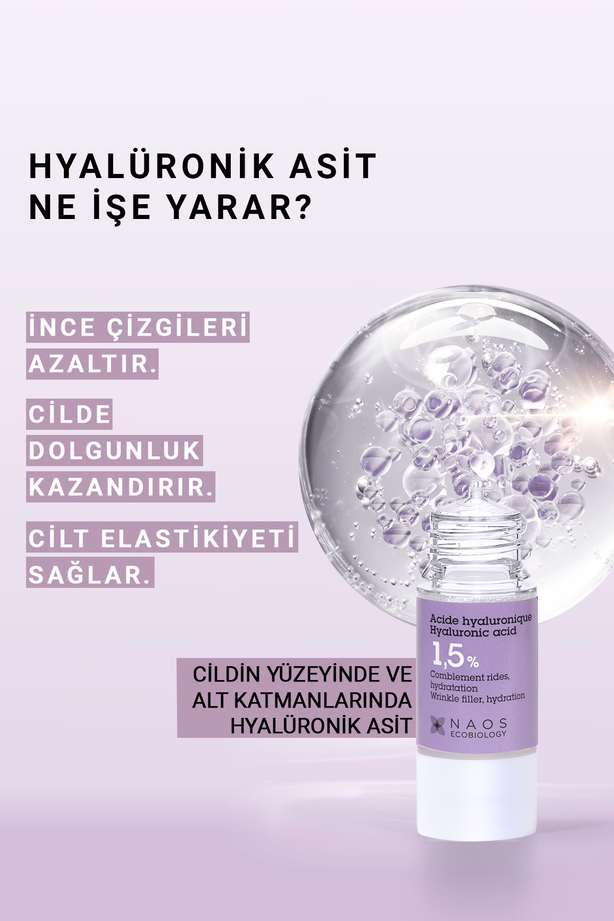 Pure Active Hyaluronik Asit İnce Kırışıklık Karşıtı & Dolgunlaştırıcı Saf Cilt Serumu 15 ML