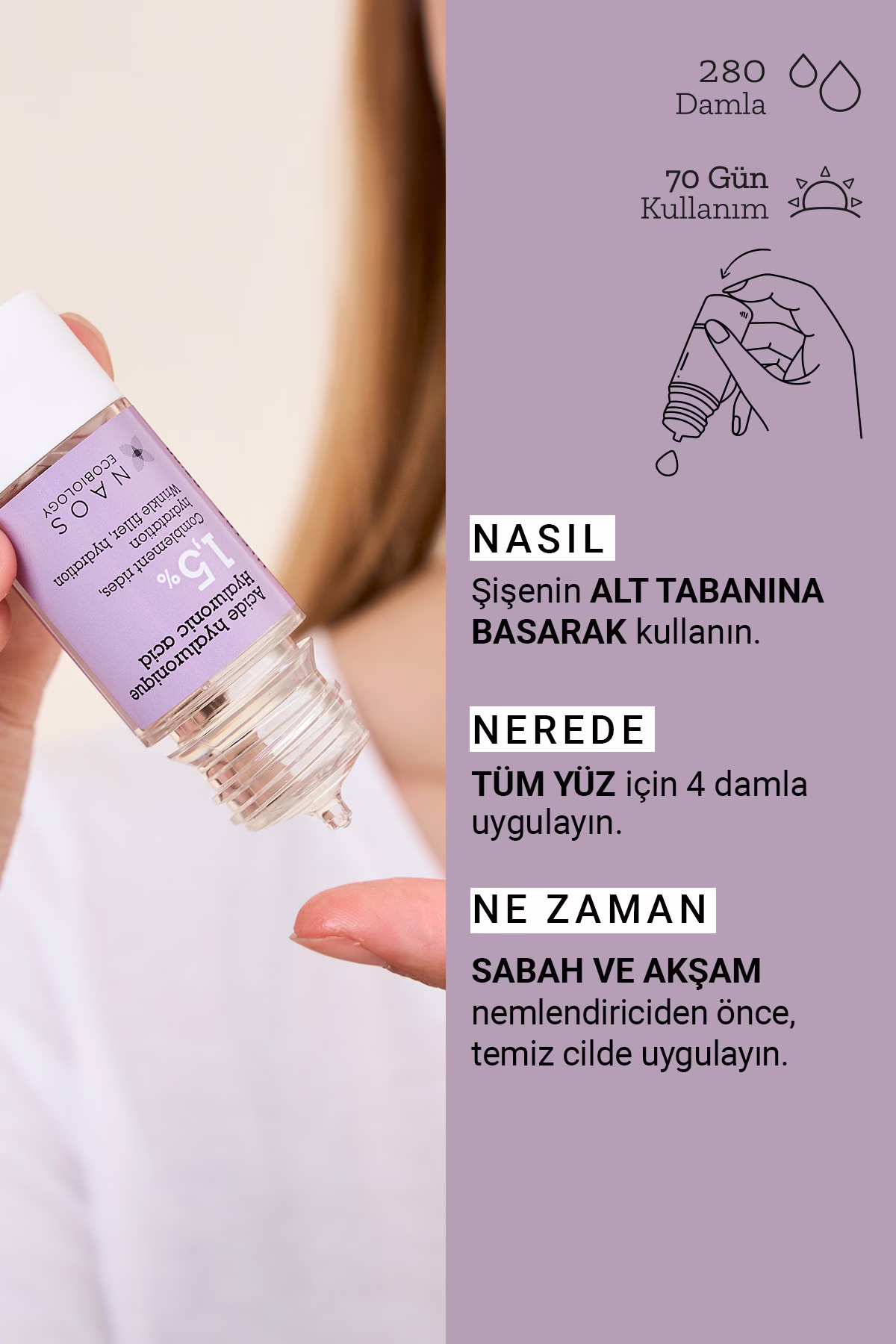 Pure Active Hyaluronik Asit İnce Kırışıklık Karşıtı & Dolgunlaştırıcı Saf Cilt Serumu 15 ML