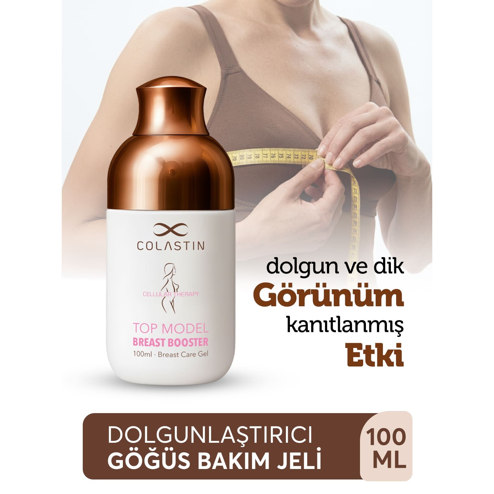 Göğüs Dolgunlaştırıcı, Sıkılaştırıcı & Dikleştirici Şekil Verici Jel 100ML | Top Model Breast Booster
