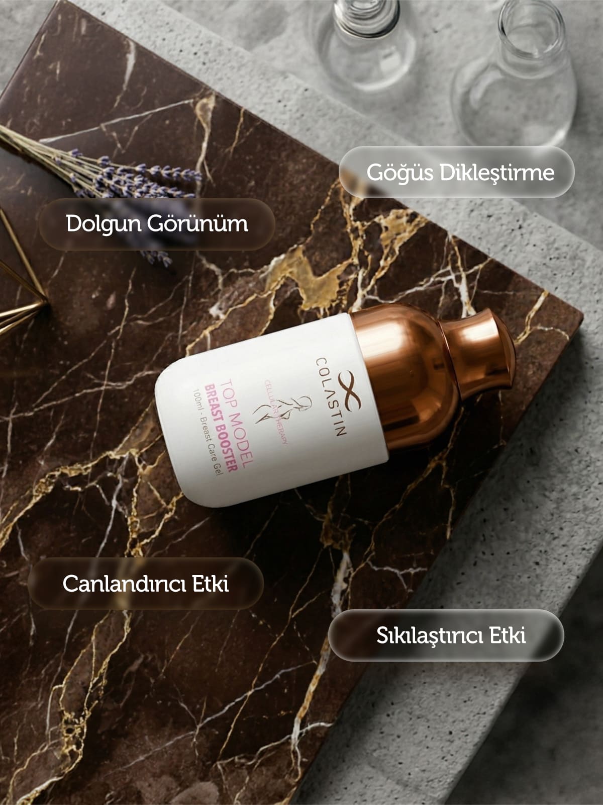 Göğüs Dolgunlaştırıcı, Sıkılaştırıcı & Dikleştirici Şekil Verici Jel 100ML | Top Model Breast Booster