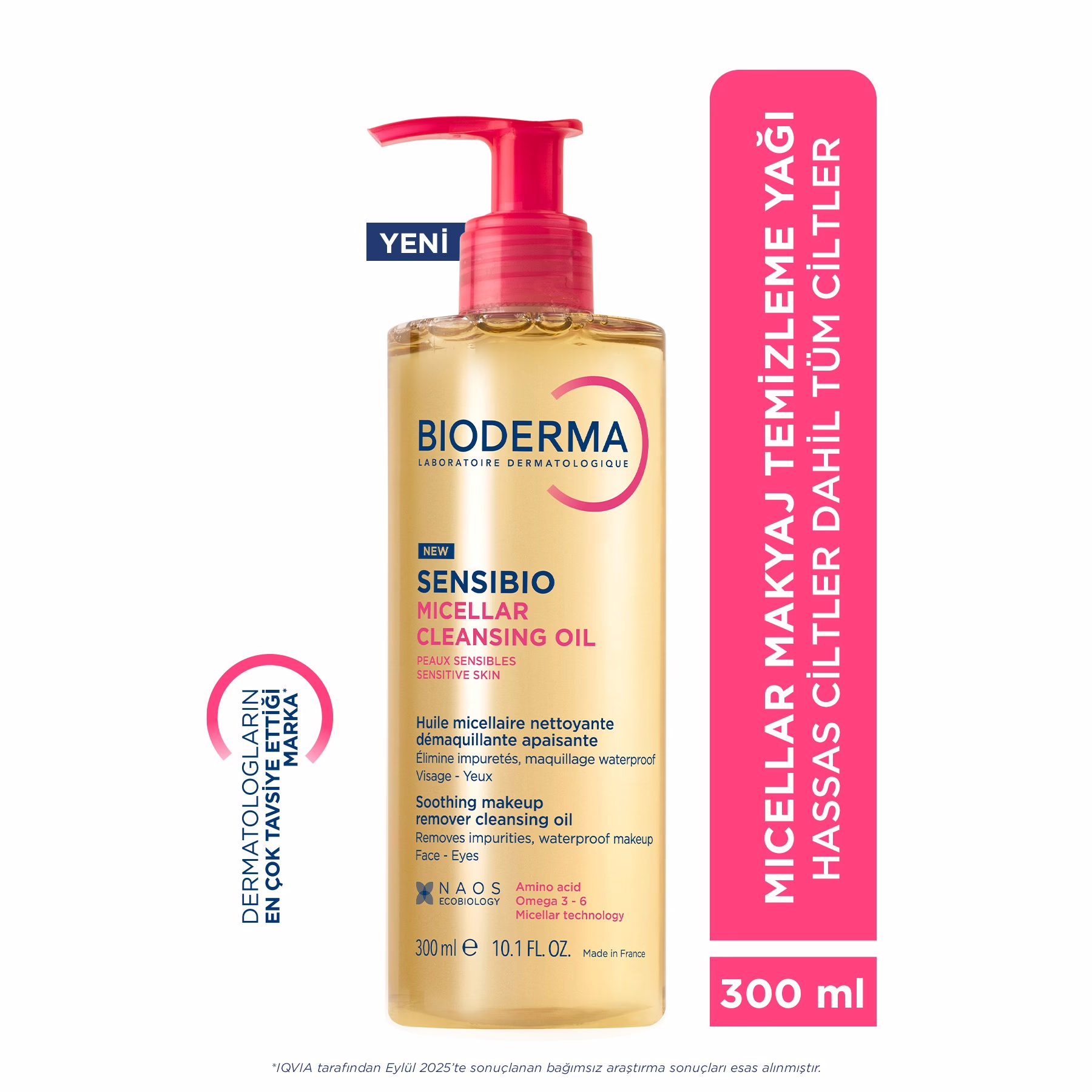 Sensibio Micellar Cleansing Oil Hassas & Normal Ciltler Yağ Bazlı Yüz&Göz Makyaj Temizleyici 300 ML