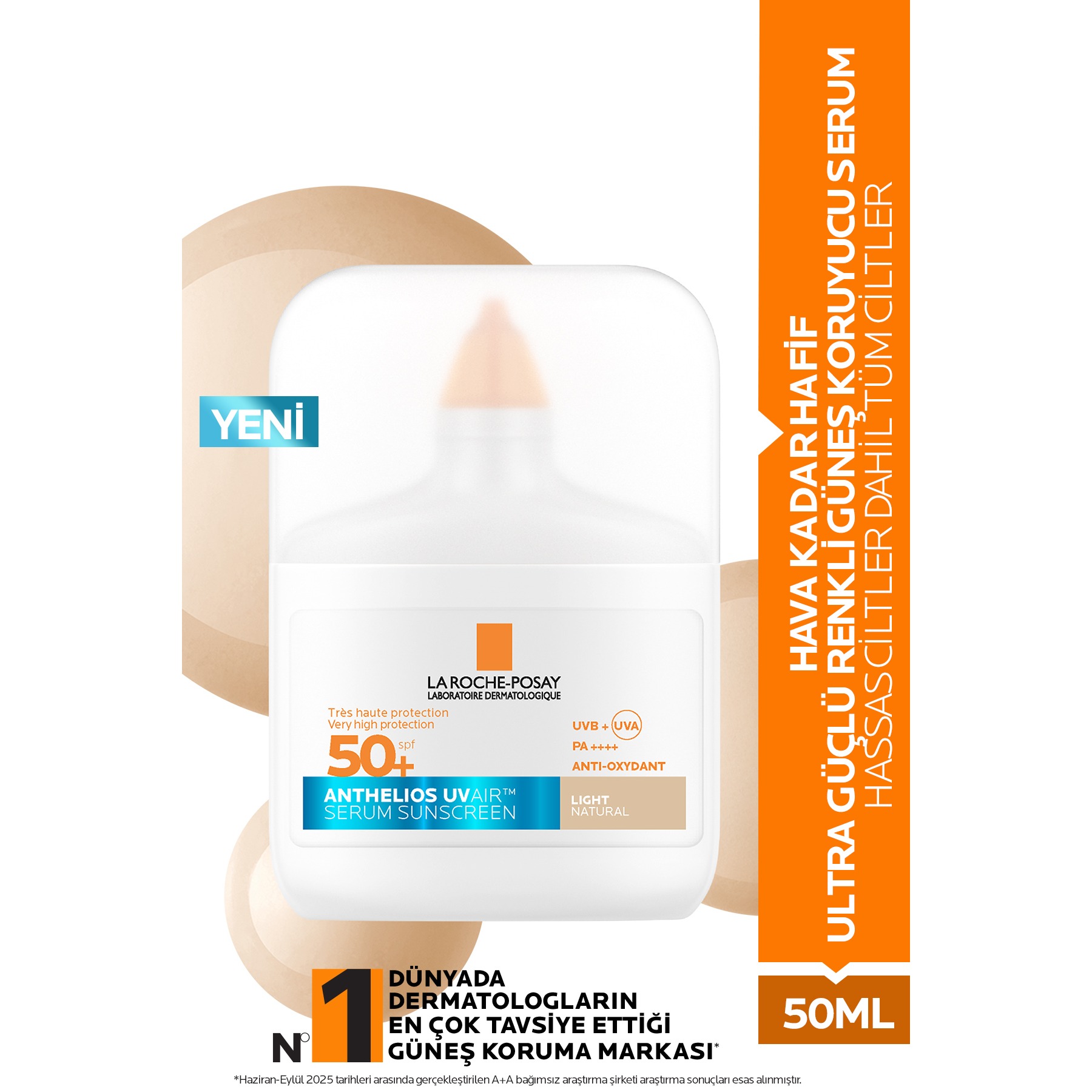 Anthelios UVAIR SPF50+ Aydınlık Görünüm Veren Ultra Güçlü Renkli Güneş Koruyucu Serum 50 ml