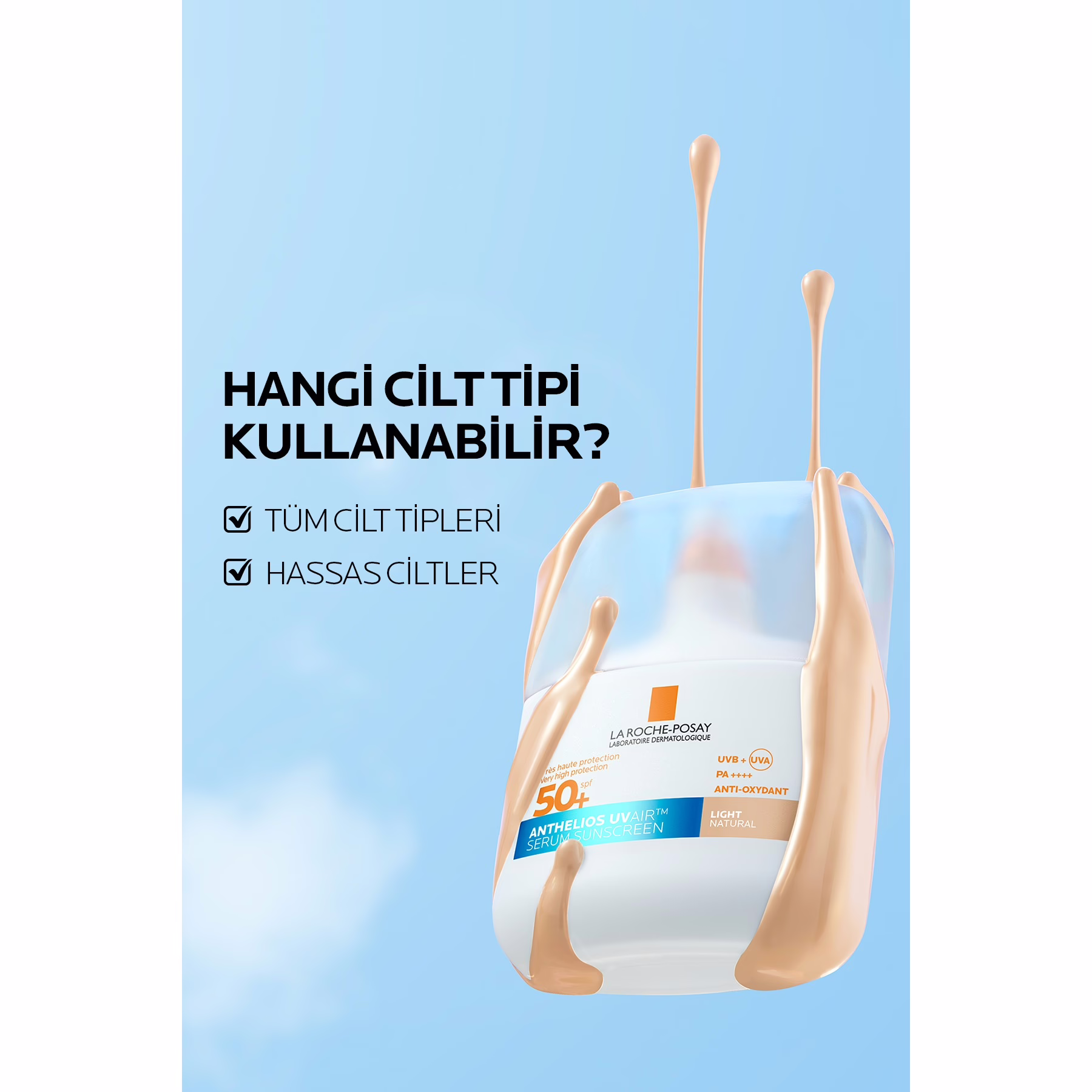Anthelios UVAIR SPF50+ Aydınlık Görünüm Veren Ultra Güçlü Renkli Güneş Koruyucu Serum 50 ml