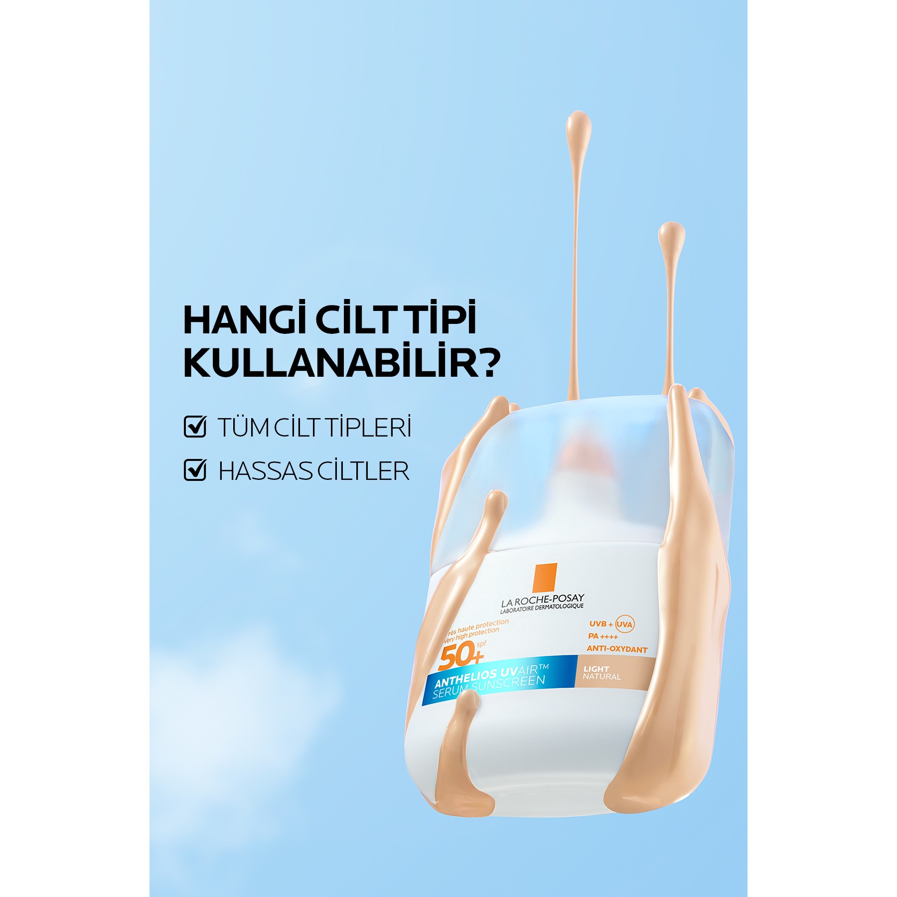 Anthelios UVAIR SPF50+ Aydınlık Görünüm Veren Ultra Güçlü Renkli Güneş Koruyucu Serum 50 ml