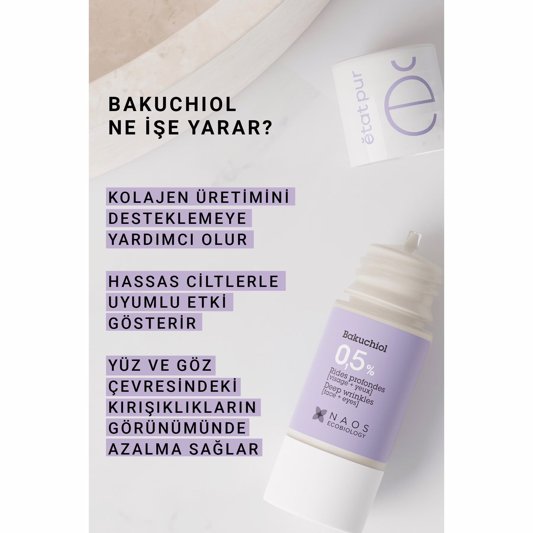 Bakuchiol %0,5 Kırışıklık Karşıtı Serum 15ML | Hassas Ciltler için Retinol Alternatifi