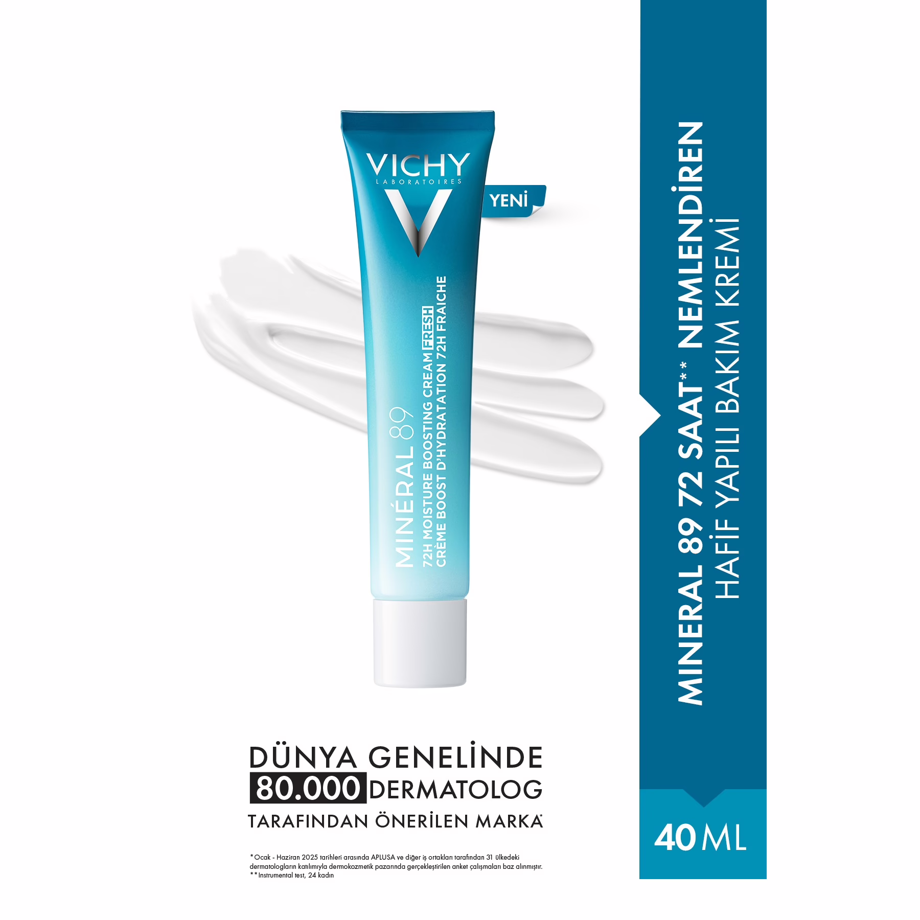 Mineral89 72 Saat Nemlendiren Hafif Yapılı Yüz Bakım Kremi 40 ml
