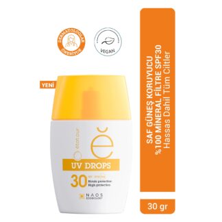 UV DROPS 0 Mineral Filtreli Hassas & Tüm Ciltler Güneş Kremi SPF30 30 gr